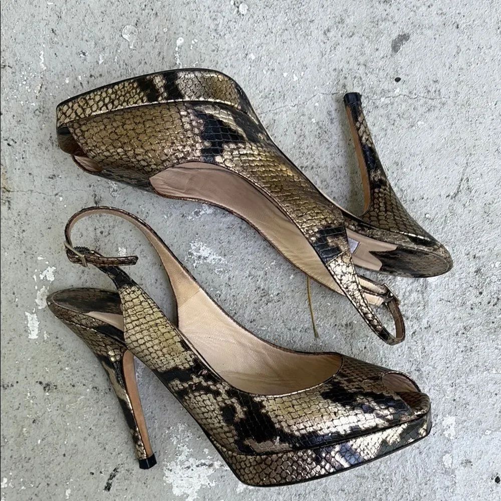 Jimmy Choo faux snake skin platform